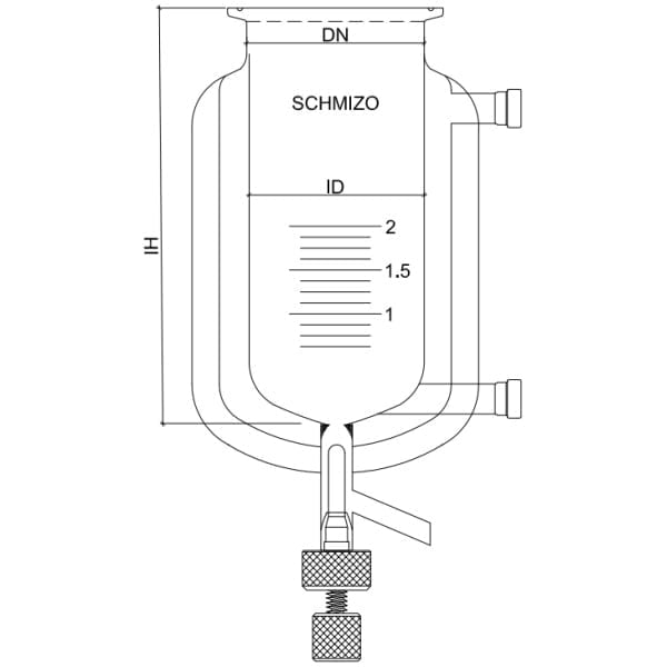 Vacuum Jacketed Reaction Vessel with Bottom Outlet - Reactors > Triple-Wall Reaction Vessels