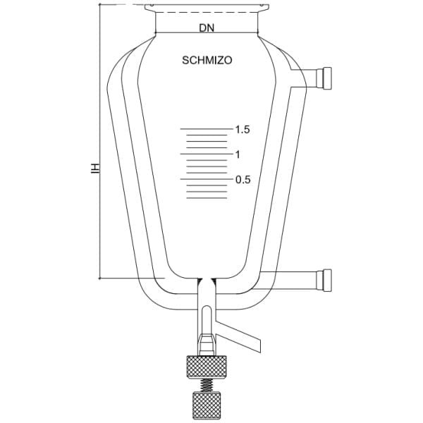 Vacuum Jacketed Reaction Vessel, Conical Shape, with Bottom Outlet - Reactors > Triple-Wall Reaction Vessels