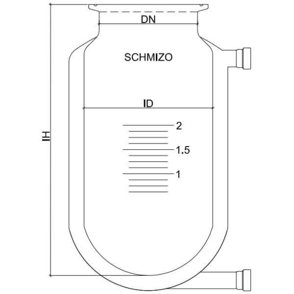Jacketed Reaction Vessel with Round Bottom - Reactors > Jacketed Reaction Vessels