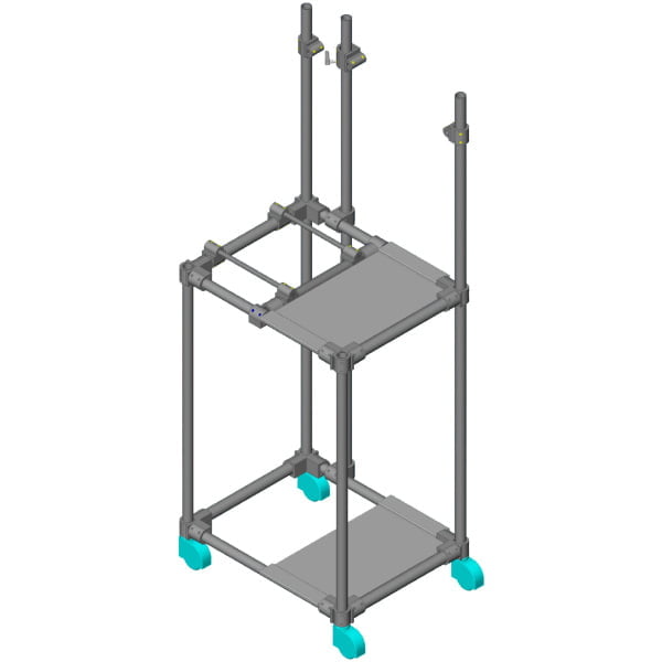Floor Standing Rack for Reactors up to 20 Liters, with two Shelves - Reactor accessories > Laboratory Racks > Floor Standing Racks