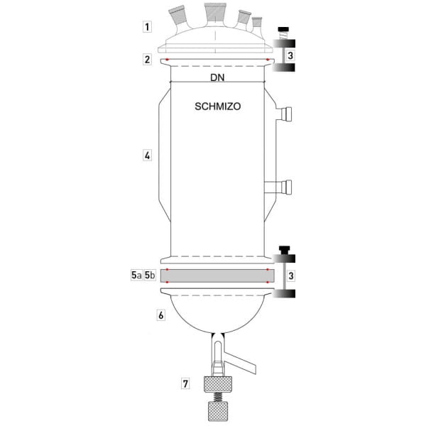 Filterelement PTFE mit abgedichteter Glasfilterplatte - Reaktoren > Filtersysteme