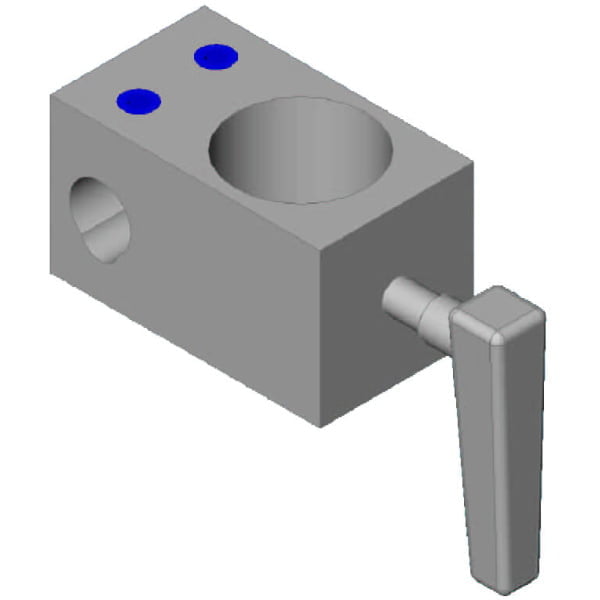 Cross Connector Made of Anodized Aluminium - Reactor accessories > Laboratory Racks > Accessories